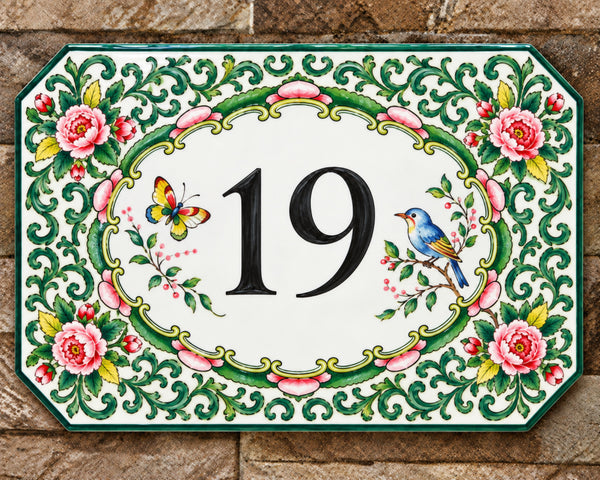 Custom House Number | Personalized Design, Porcelain Address Plaque