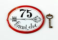 Personalized House Plaque with Key, Ceramic Address Sign for Outdoor