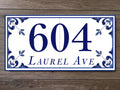 Blue House Numbers Tile | Custom Address Plaque