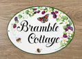 Custom cottage house sign, Bramble garden decor