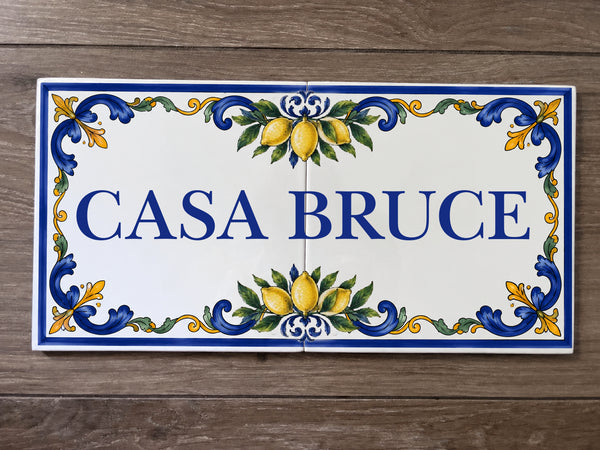 Lemon House Name Tile | Spanish Decor with Lemons