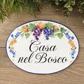 Personalized Italian Ceramic House number plaque - Grapes