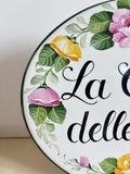 Floral House Name Sign Custom Ceramic Plaque with Roses