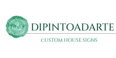 Leader in custom hand painted ceramic house signs and address plaques. Unique designs created for you — enjoy 5% off your first order with code DIPINTOADARTE5.