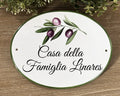 Custom House plaque with olive branch and family name