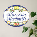 Mediterranean House Name Sign Custom name Plaque with Lemons