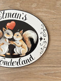 Squirrel Name Sign Outdoor, Ceramic House Plaque