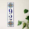 vertical house number tiles with end tiles hand painted 