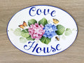 Hydrangea House name Sign, Garden plaque