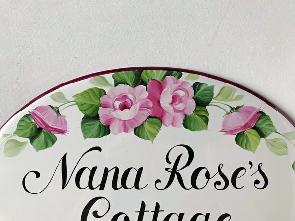 Cottage sign Roses, Personalized House Name Sign