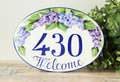 House number sign Lilacs | Address plaque custom