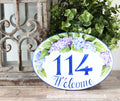 House number sign Lilacs | Address plaque custom