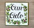 Ceramic Tiles Mural with Olive Branches, Custom House Sign