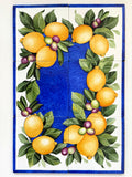 Lemon Wall Mural, Hand Painted Ceramic Tiles
