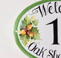 Custom address sign, House number plaque, Acorns