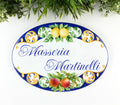 Mediterranean House Name Sign Custom name Plaque with Lemons