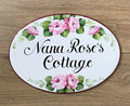 Cottage sign Roses, Personalized House Name Sign