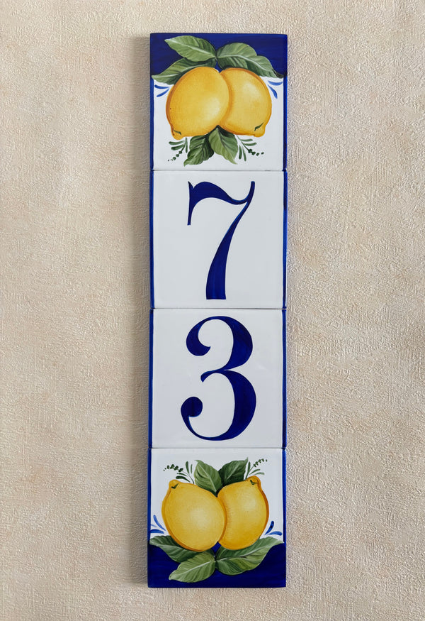 Lemon-House-Numbers-Tile | Ceramic Address Plaque