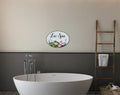 Water Lily Ceramic House Sign | Custom Address Plaque, Garden Decor