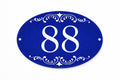 Blue Custom House Number