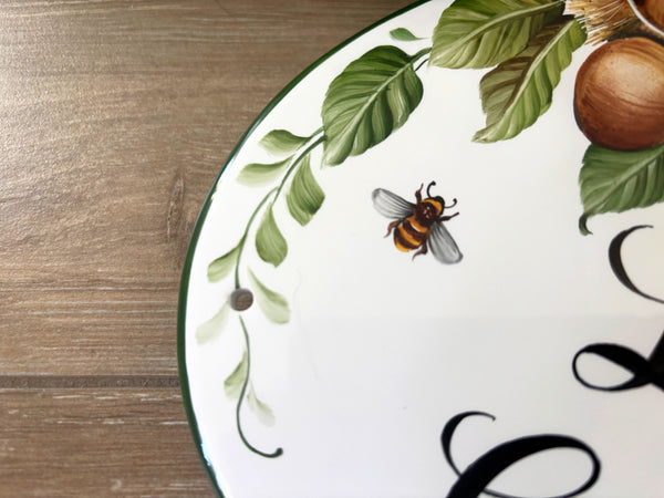 Rustic Cottage Name Sign | Hand Painted Chestnut & Bee House Plaque