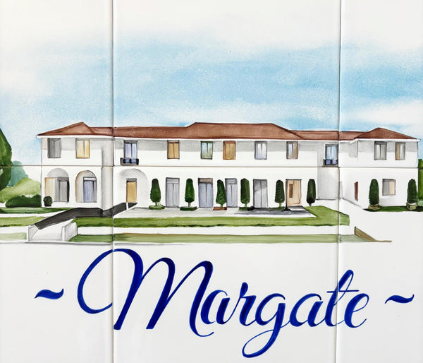 Hand-Painted Custom House Portrait | Ceramic Tile mural