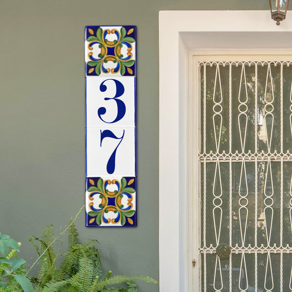 house numbers tiles, ceramic talavera tiles