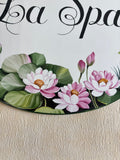 Water Lily Ceramic House Sign | Custom Address Plaque, Garden Decor