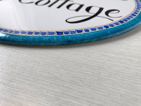 Custom house plaque Sun decor | Ceramic house name sign