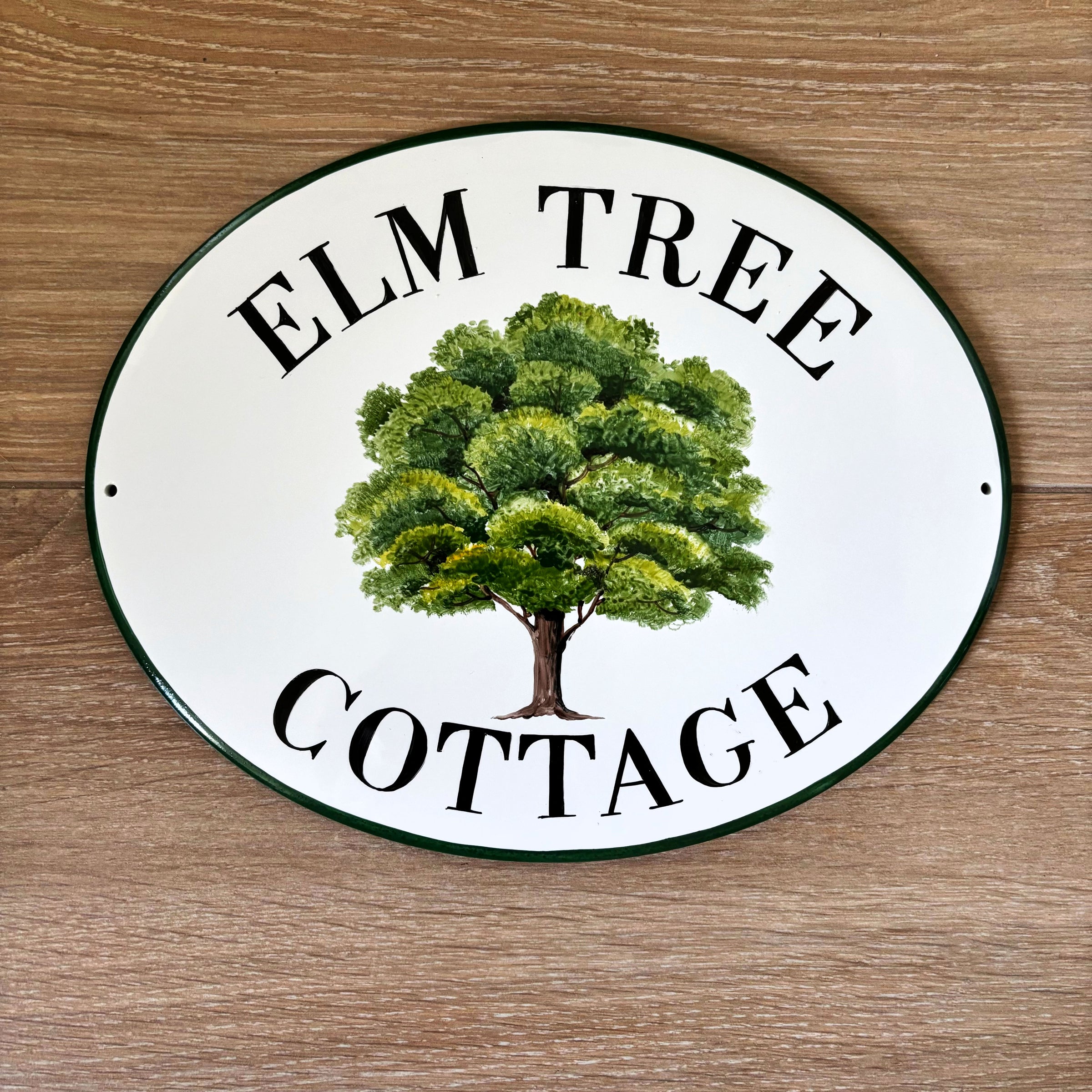 Personalized Cottage Sign with Elm Tree, Custom Name Plaque– DipintoAdArte