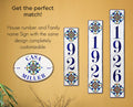 Vertical Address Sign, House Numbers Tile Ceramic