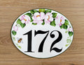 ceramic house number with magnolia