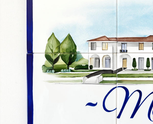 Hand-Painted Custom House Portrait | Ceramic Tile mural
