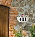 Roses House number sign personalized address numbers