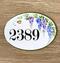 Wisteria Personalized cottage name sign, Welcome porch sign, Outdoor address plaque, garden sign