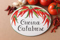 Targa per ristorante con peperoncini, decorazione per cucina personalizzata