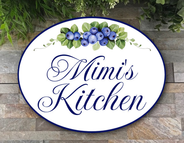 Kitchen Sign Blueberry, Decorative Wall Plaque