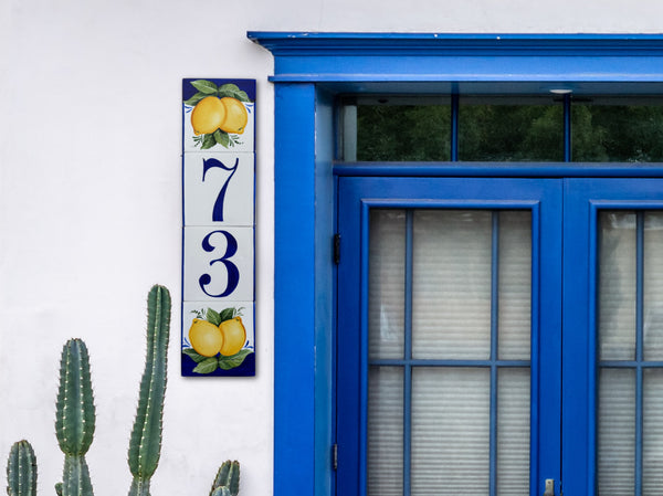 Lemon-House-Numbers-Tile | Ceramic Address Plaque