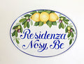 Personalized House sign, Ceramic plaque, Lemons Olives