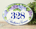 House number sign Lilacs | Address plaque custom