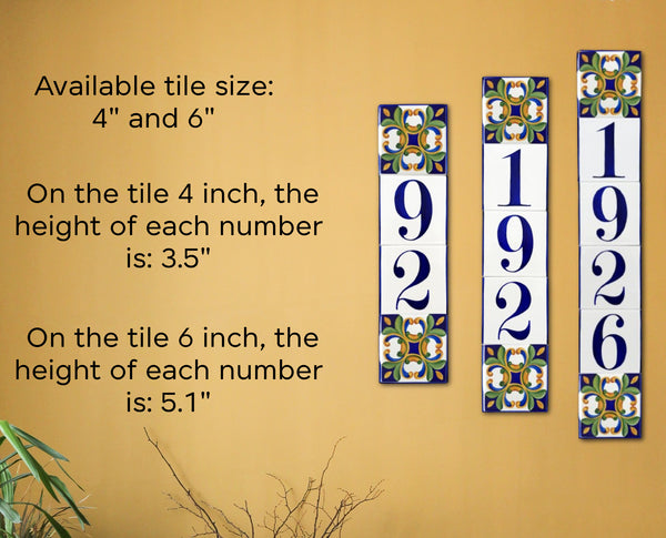 Custom Address Sign, Ceramic House Numbers, Talavera Tiles