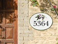 Oval Ceramic House number plaque with olive 