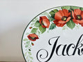 Poppy Family Name Sign | Ceramic House Plaque
