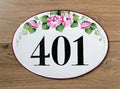 Roses House number sign personalized address numbers