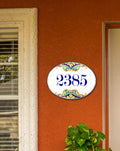 Spanish Revival House Sign, Address Ceramic Plaque, Family Name sign