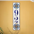 Vertical Address Sign, House Numbers Tile Ceramic