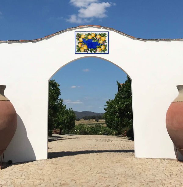 Lemon Wall Mural, Hand Painted Ceramic Tiles