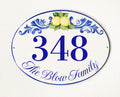 Custom House Number Sign, Address plaque ceramic, Lemons