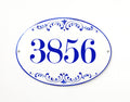 Blue House Number Sign, Ceramic Address Tile for Outdoor