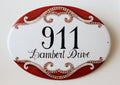 Red Mosaic Address Sign, Personalized Wall Plaque for Yard